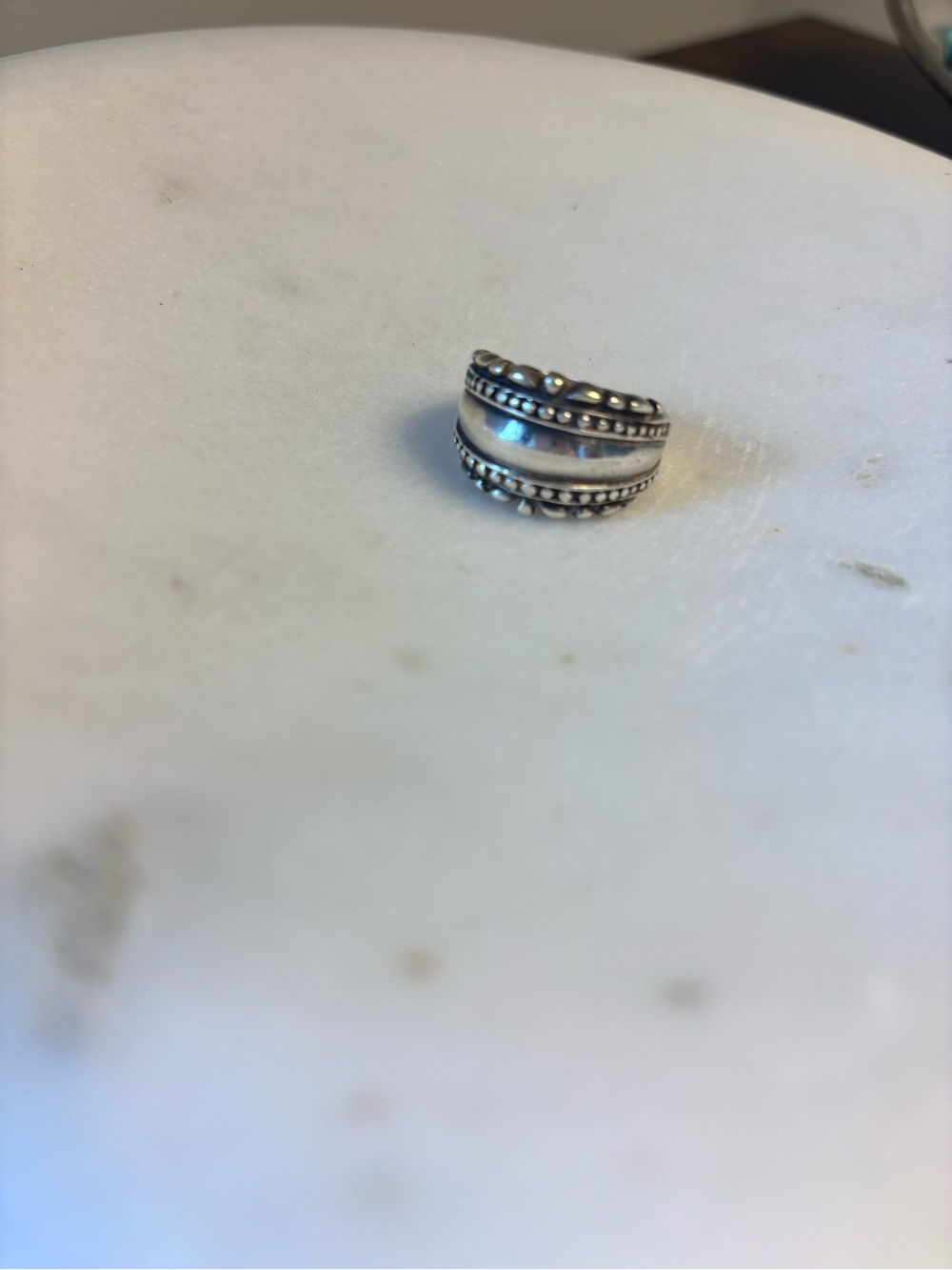 Sterling Silver Beaded Band Ring